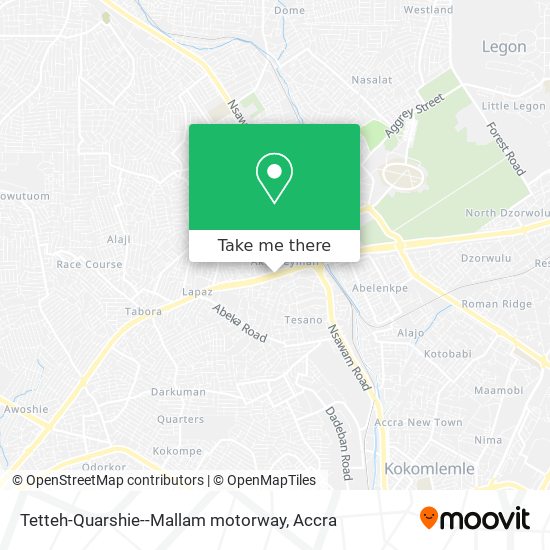 Tetteh-Quarshie--Mallam motorway map