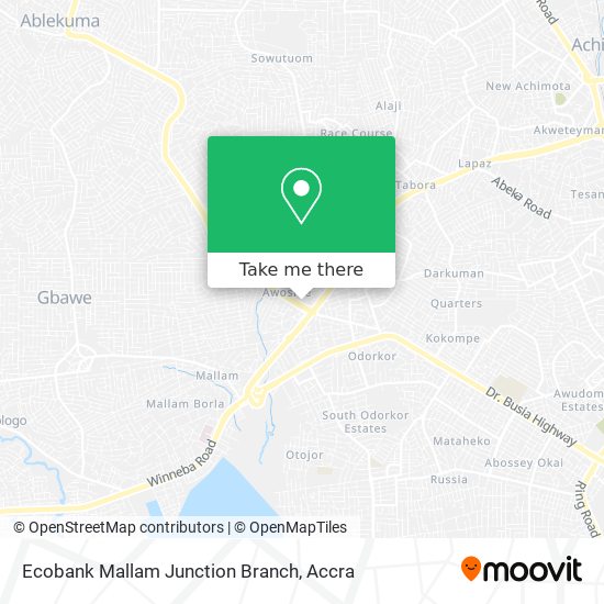 Ecobank Mallam Junction Branch map