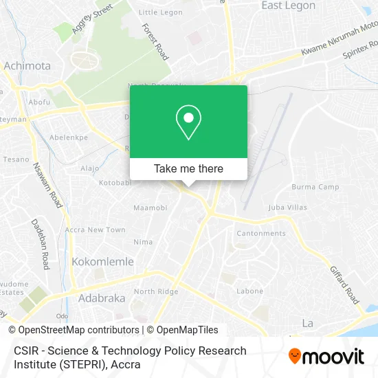 CSIR - Science & Technology Policy Research Institute (STEPRI) map