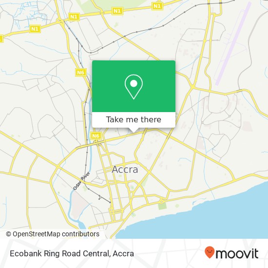 Ecobank Ring Road Central map
