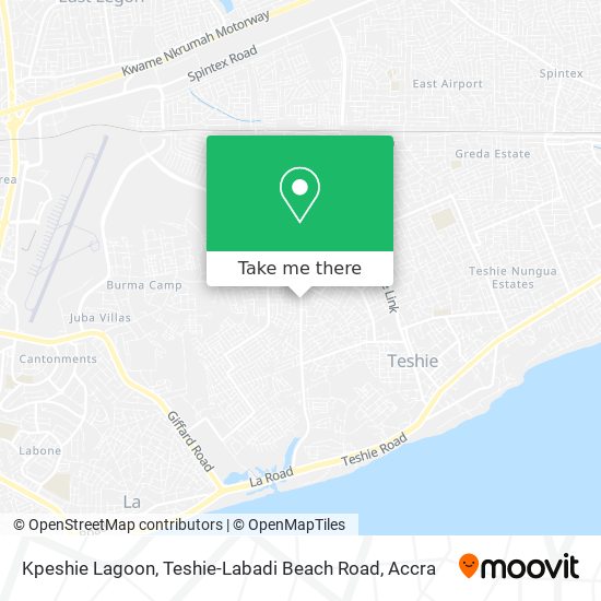 Kpeshie Lagoon, Teshie-Labadi Beach Road map