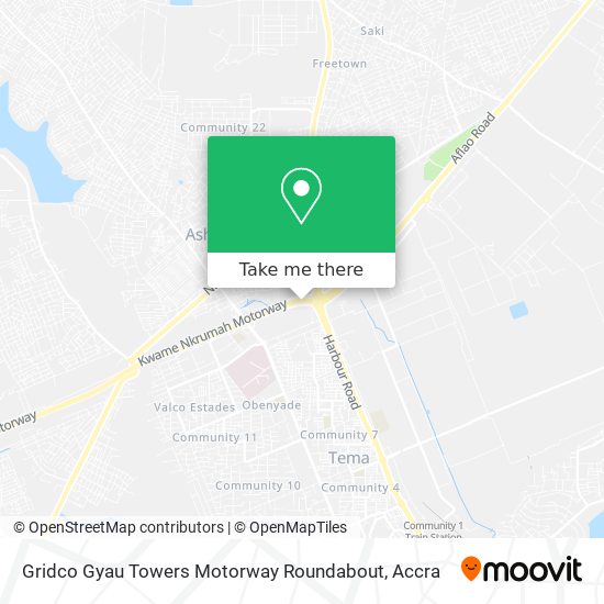Gridco Gyau Towers Motorway Roundabout map