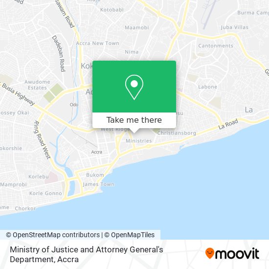 Ministry of Justice and Attorney General's Department map