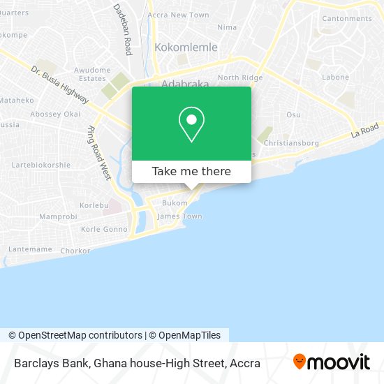 Barclays Bank, Ghana house-High Street map