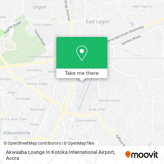 Akwaaba Lounge In Kotoka International Airport map