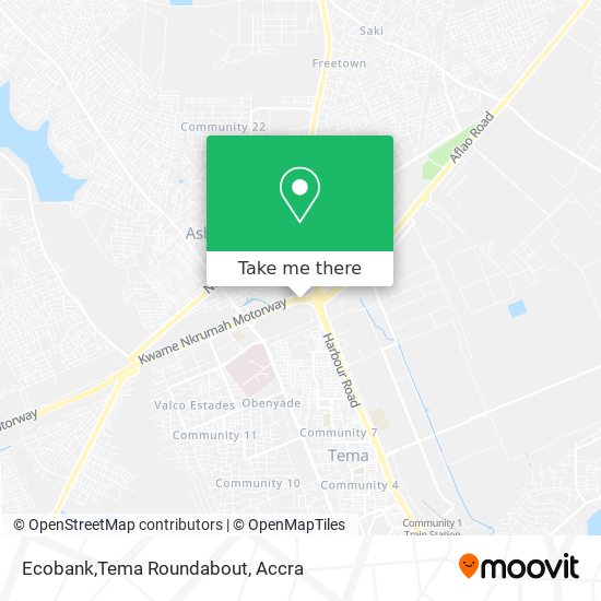 Ecobank,Tema Roundabout map