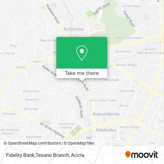 Fidelity Bank,Tesano Branch map