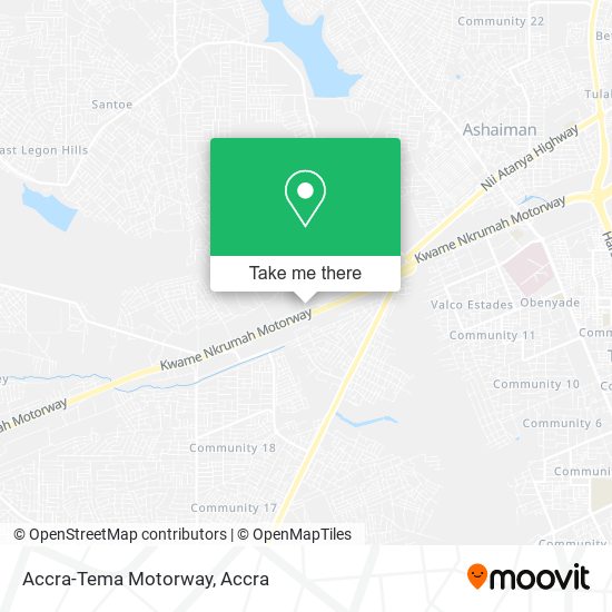 Accra-Tema Motorway map