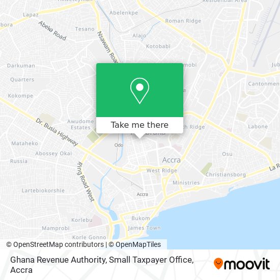 Ghana Revenue Authority, Small Taxpayer Office map