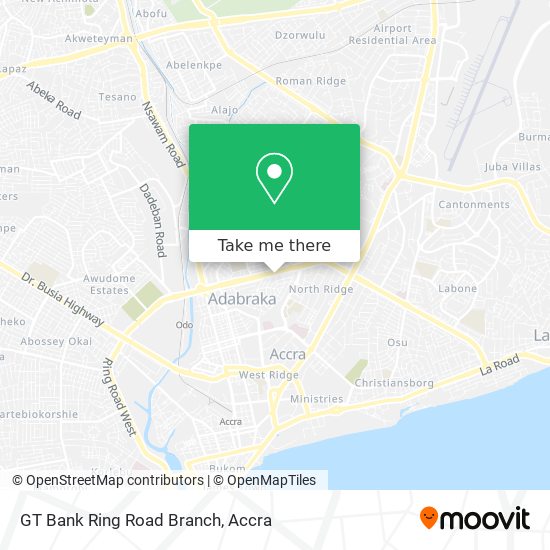 GT Bank Ring Road Branch map