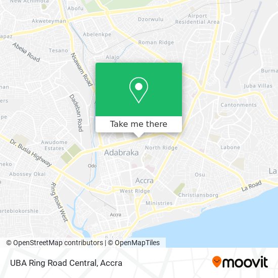 UBA Ring Road Central map
