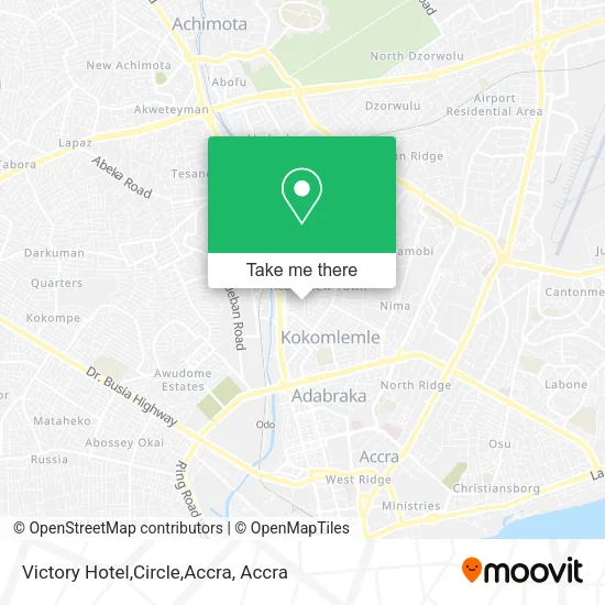 Victory Hotel,Circle,Accra map