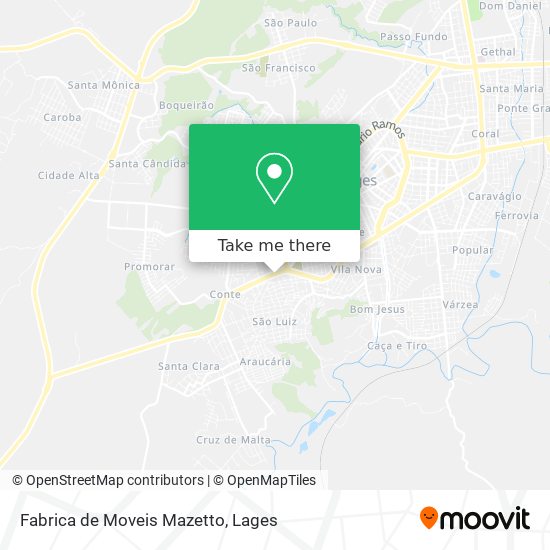 Mapa Fabrica de Moveis Mazetto