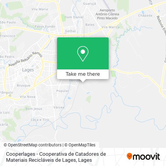 Cooperlages - Cooperativa de Catadores de Materiais Recicláveis de Lages map