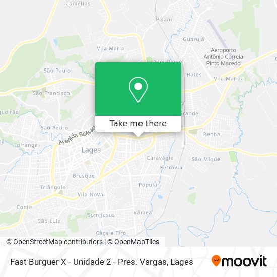 Mapa Fast Burguer X - Unidade 2 - Pres. Vargas