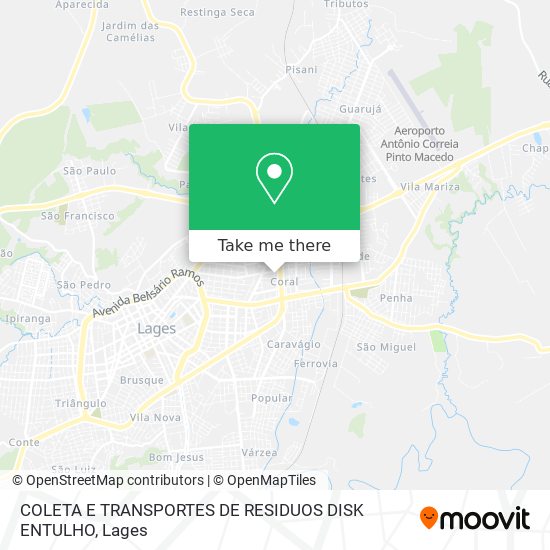 COLETA E TRANSPORTES DE RESIDUOS DISK ENTULHO map