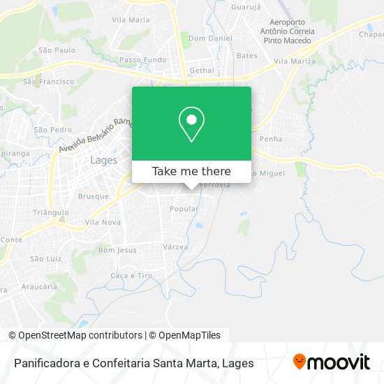 Mapa Panificadora e Confeitaria Santa Marta
