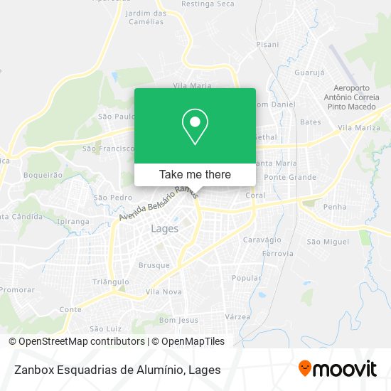 Mapa Zanbox Esquadrias de Alumínio