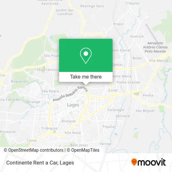Continente Rent a Car map