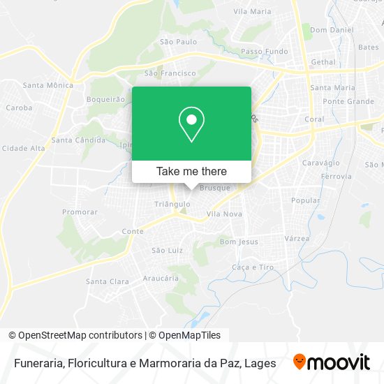 Funeraria, Floricultura e Marmoraria da Paz map