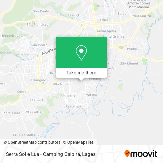 Serra Sol e Lua - Camping Caipira map