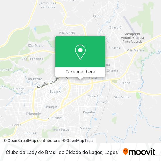 Mapa Clube da Lady do Brasil da Cidade de Lages