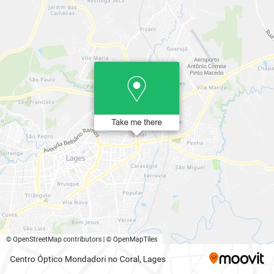 Centro Óptico Mondadori no Coral map