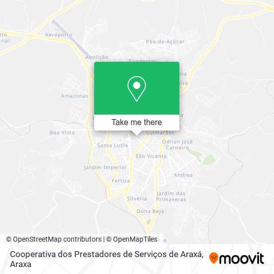 Mapa Cooperativa dos Prestadores de Serviços de Araxá