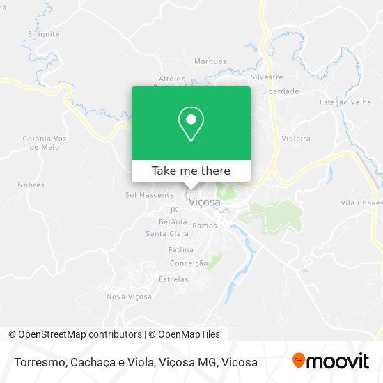 Mapa Torresmo, Cachaça e Viola, Viçosa MG