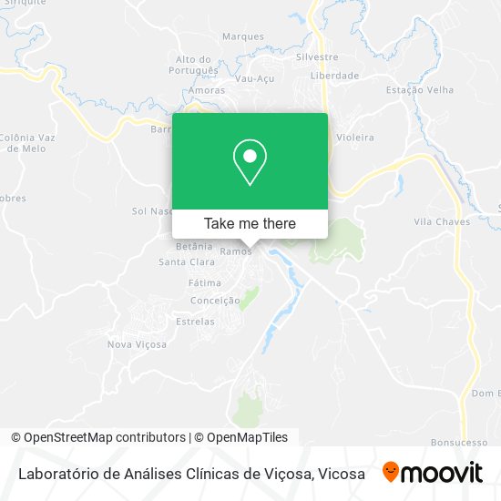 Mapa Laboratório de Análises Clínicas de Viçosa