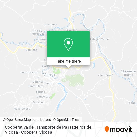 Cooperativa de Transporte de Passageiros de Vicosa - Coopera map