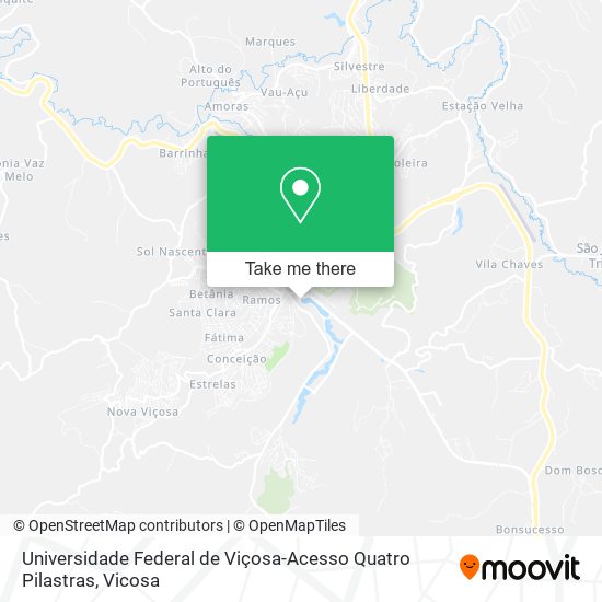 Universidade Federal de Viçosa-Acesso Quatro Pilastras map