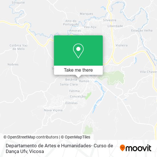 Departamento de Artes e Humanidades- Curso de Dança Ufv map