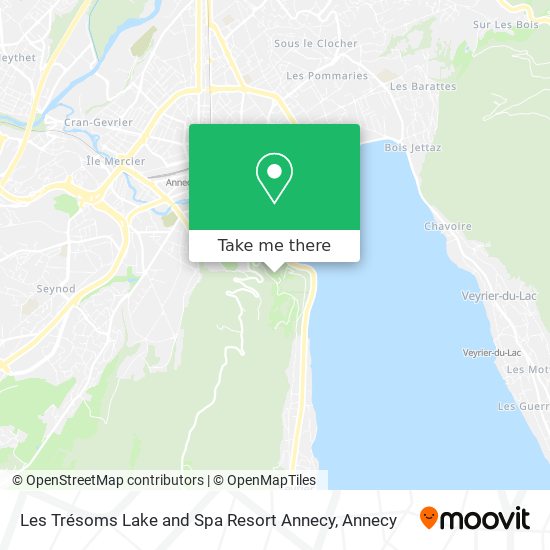 Les Trésoms Lake and Spa Resort Annecy map