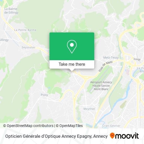 Mapa Opticien Générale d'Optique Annecy Epagny