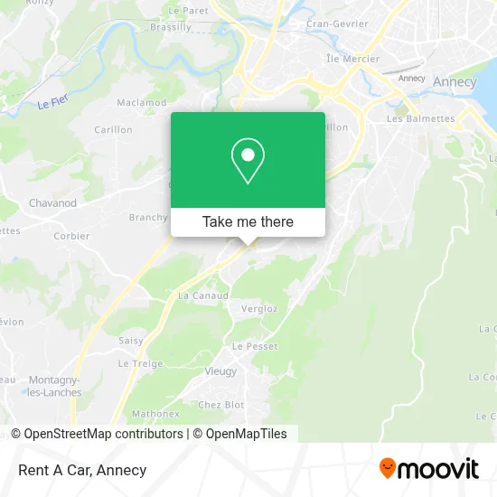 Rent A Car map