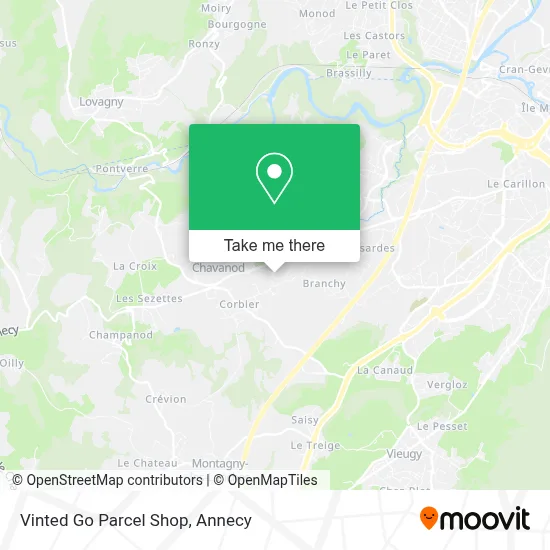 Vinted Go Parcel Shop map