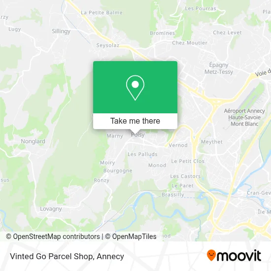 Vinted Go Parcel Shop map
