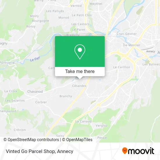 Vinted Go Parcel Shop map