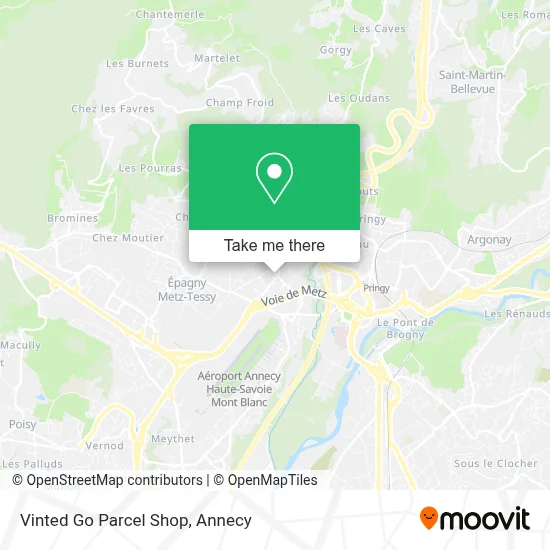 Vinted Go Parcel Shop map