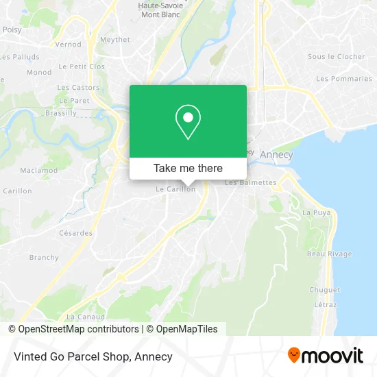 Vinted Go Parcel Shop map