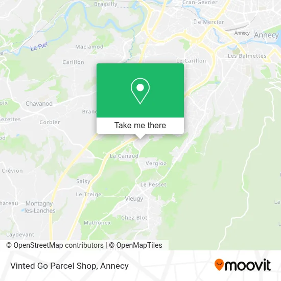 Vinted Go Parcel Shop map
