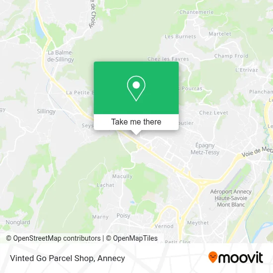 Vinted Go Parcel Shop map