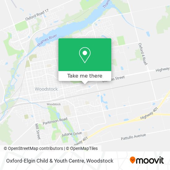 Oxford-Elgin Child & Youth Centre map