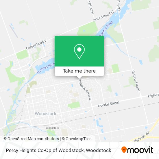 Percy Heights Co-Op of Woodstock map