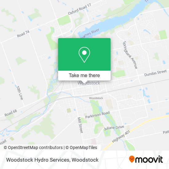 Woodstock Hydro Services map