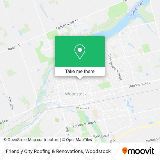 Friendly City Roofing & Renovations map