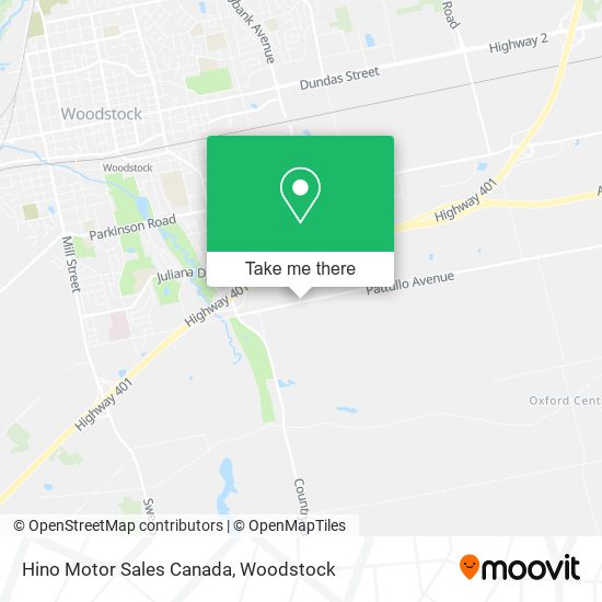Hino Motor Sales Canada map