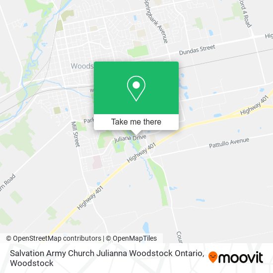 Salvation Army Church Julianna Woodstock Ontario map