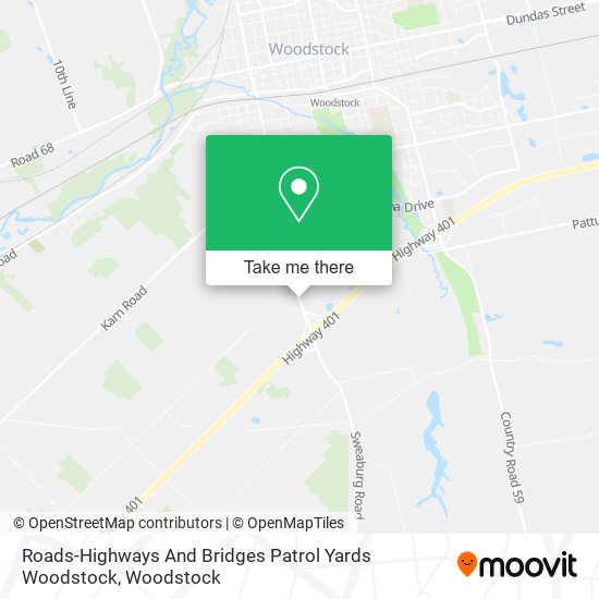 Roads-Highways And Bridges Patrol Yards Woodstock map